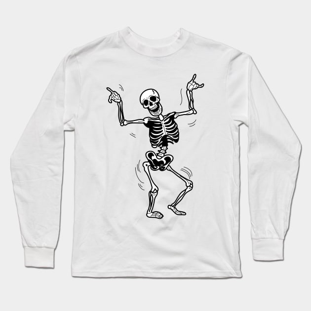 dancing skeleton Long Sleeve T-Shirt by StickerMainia